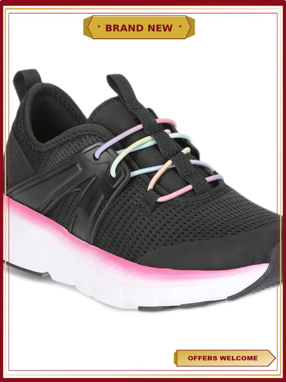 Girls Cage Knit Slip-On Sneakers Memory Foam